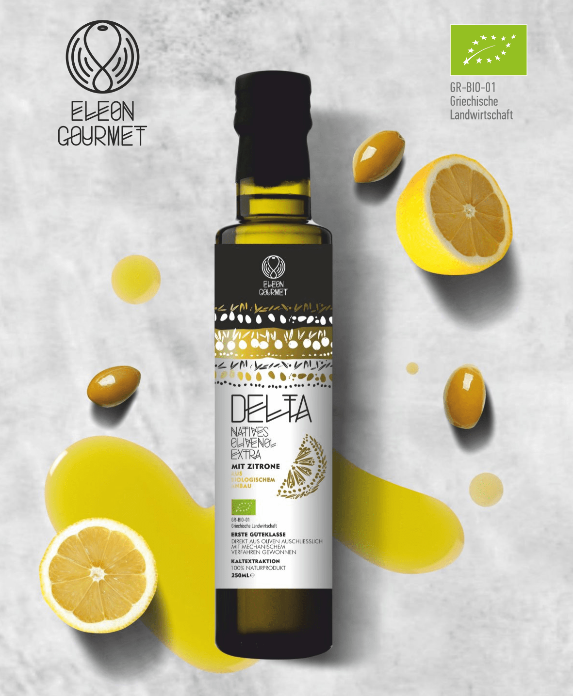 Bio Olivenöl mit Bio Zitronen - SCHAUT – eleon gourmet