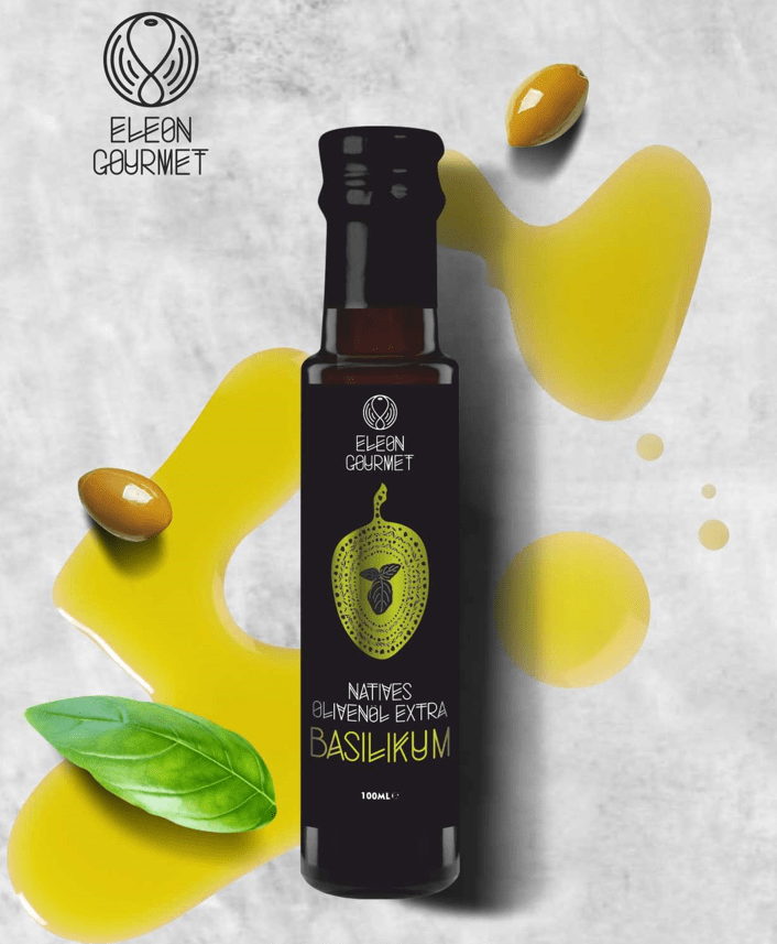 Natives Olivenöl extra mit Basilikum 100ml